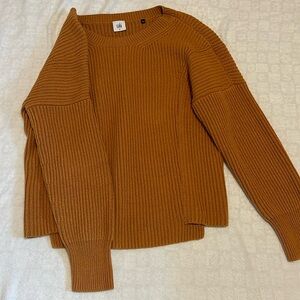 Cabi burnt yellow knit sweater
